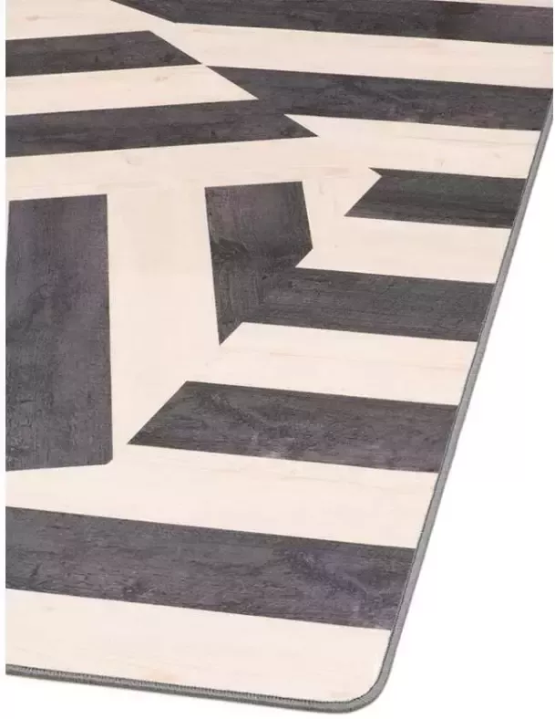 Seatzac Tarkett vloerkleed Finally Vinyl™ Houten zeshoek zwart 166x196 cm Leen Bakker