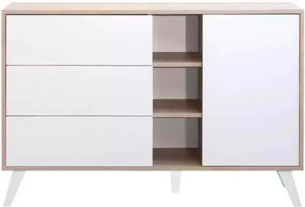 Symbiosis dressoir Heidal eikenkleur wit 79 4x120x40 cm Leen Bakker