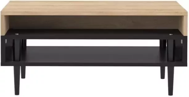 Symbiosis salontafel Esby eikenkleur zwart 37x80x53 cm Leen Bakker