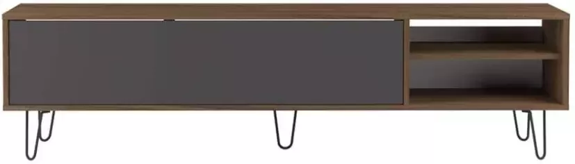 Symbiosis TV-meubel Lardal walnootkleur grijs 43 5x165x40 cm Leen Bakker - Foto 3