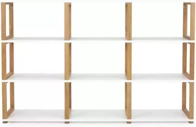 Tenzo boekenkast Art wit eikenkleur 118x178x36 cm Leen Bakker