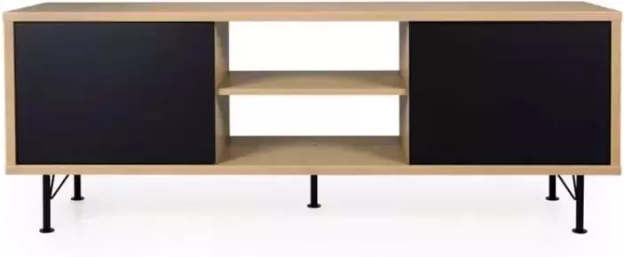 Tenzo tv-meubel Flow eikenkleur zwart 60x164x44 cm Leen Bakker