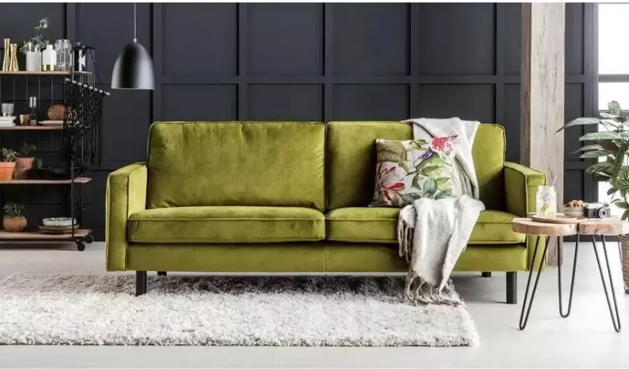 UMIX bank Bronx 3-zits groen velours Leen Bakker