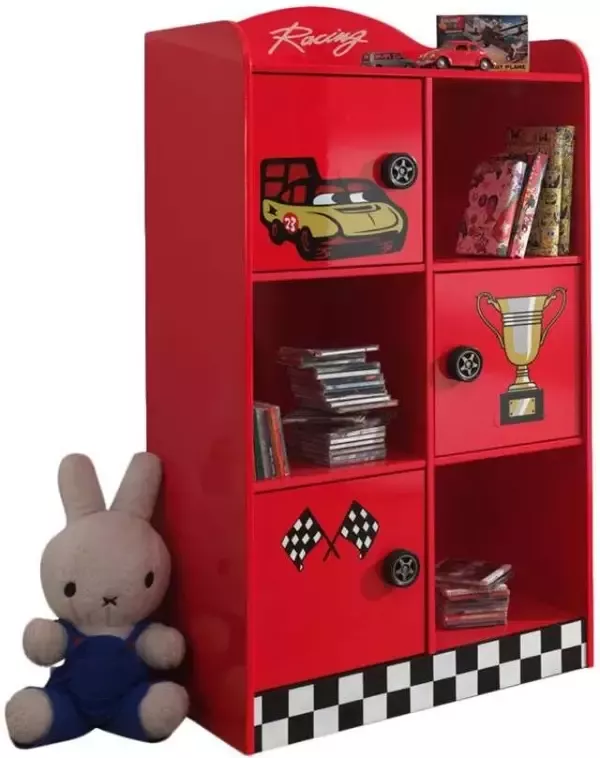 Vipack boekenkast Racer rood 133x60x42 cm Leen Bakker