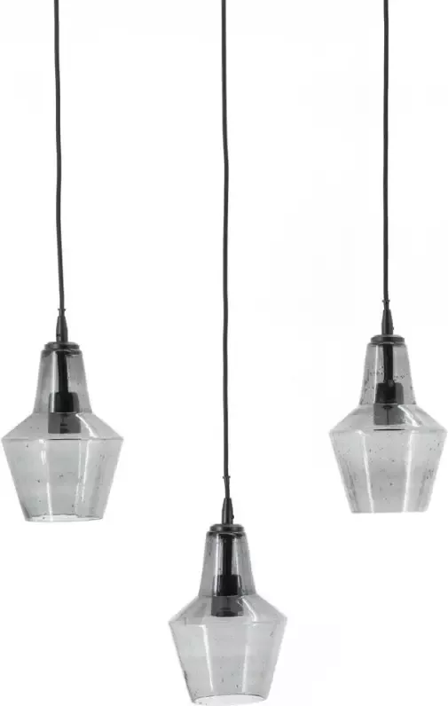 By-Boo Hanglamp Orion Glas 3-lamps Zwart - Foto 1