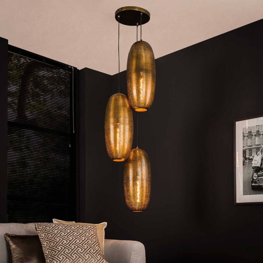 Max Wonen Hanglamp Cosmic getrapt Brons antiek 3L