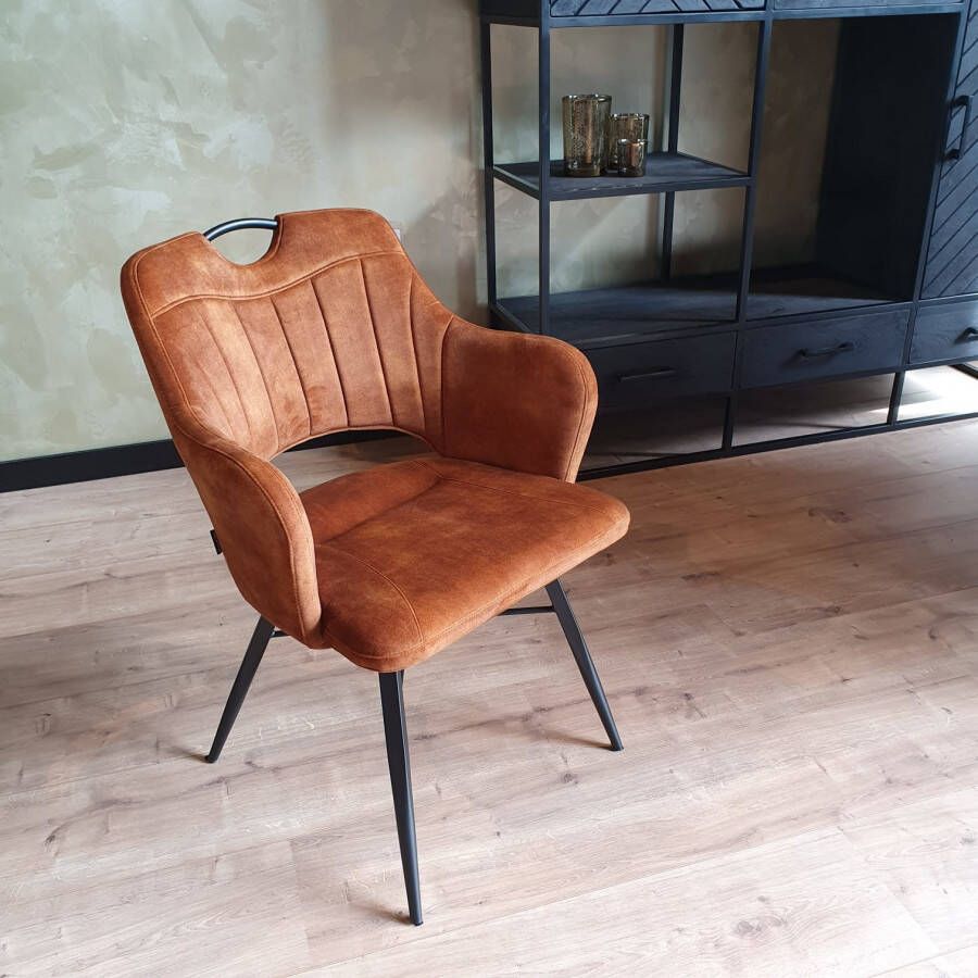 Max Wonen Velvet eetkamerstoel Joy Goldy cognac