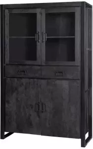 Starfurn Zwarte vitrinekast Britt Black 115 cm