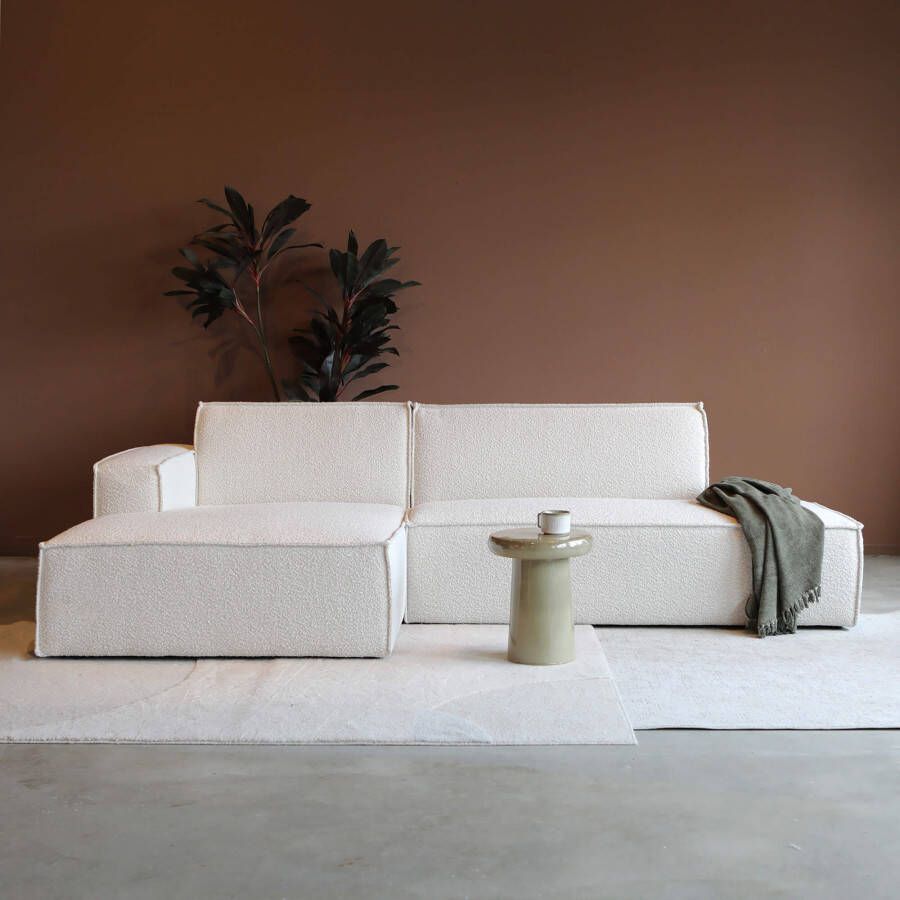 Lizzely Garden & Living Hoekbank Enzo naturel loungebank 280cm polyester bankstel links