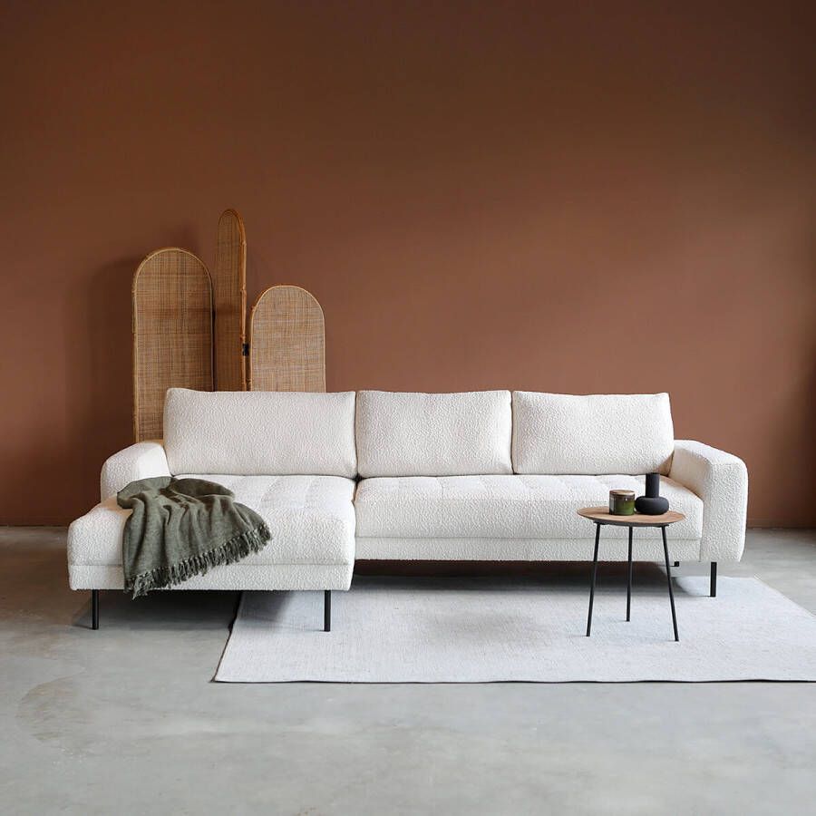 Lizzely Garden & Living Hoekbank Oreo naturel loungebank 275cm polyester bankstel links