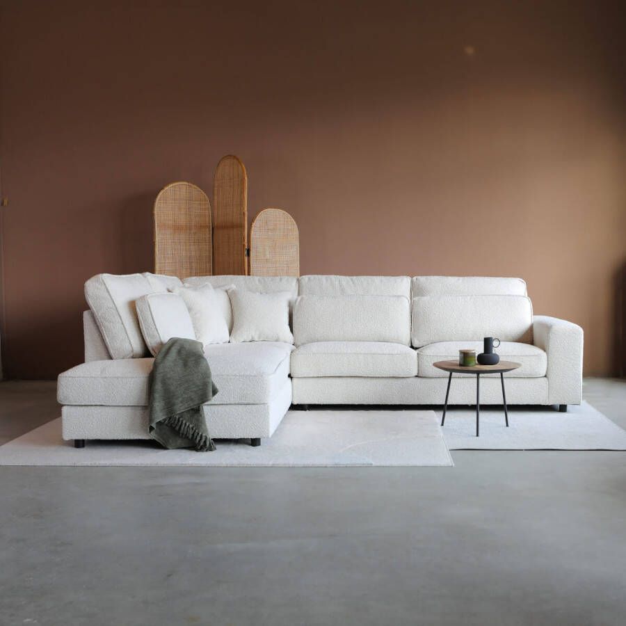 Lizzely Garden & Living Hoekbank Richie naturel loungebank 290cm polyester bankstel links