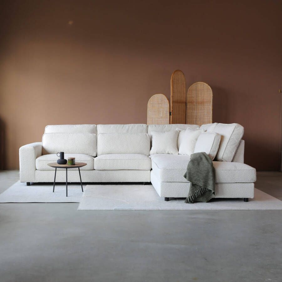 Lizzely Garden & Living Hoekbank Richie naturel loungebank 290cm polyester bankstel rechts