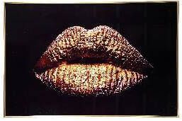 PTMD Schilderij Melani | Gold lips online kopen