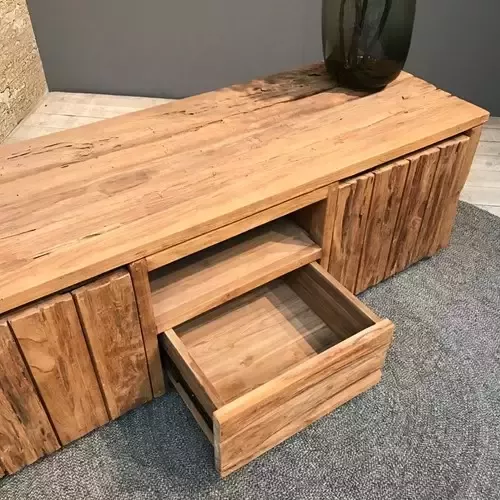 Benoa Bridge 2 Door 1 Drawer TV Cabinet Teak 150 cm - Foto 4