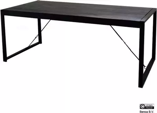 Benoa Eettafel Britt mangohout 200 x 90 cm Zwart - Foto 2