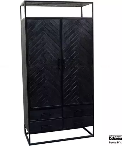 Benoa Jax 2 Door 4 Drawer Cabinet Black 100 cm - Foto 2