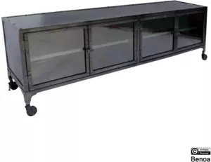 Benoa Tv-meubel met glazen deuren Ijzer 180 cm