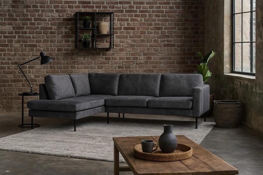 DGB Agenturen Hoekbank Gardolo 2.5 zits velvet antraciet- Adore68