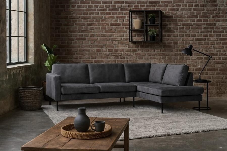 DGB Agenturen Hoekbank Gardolo 2.5 zits velvet antraciet- Adore68