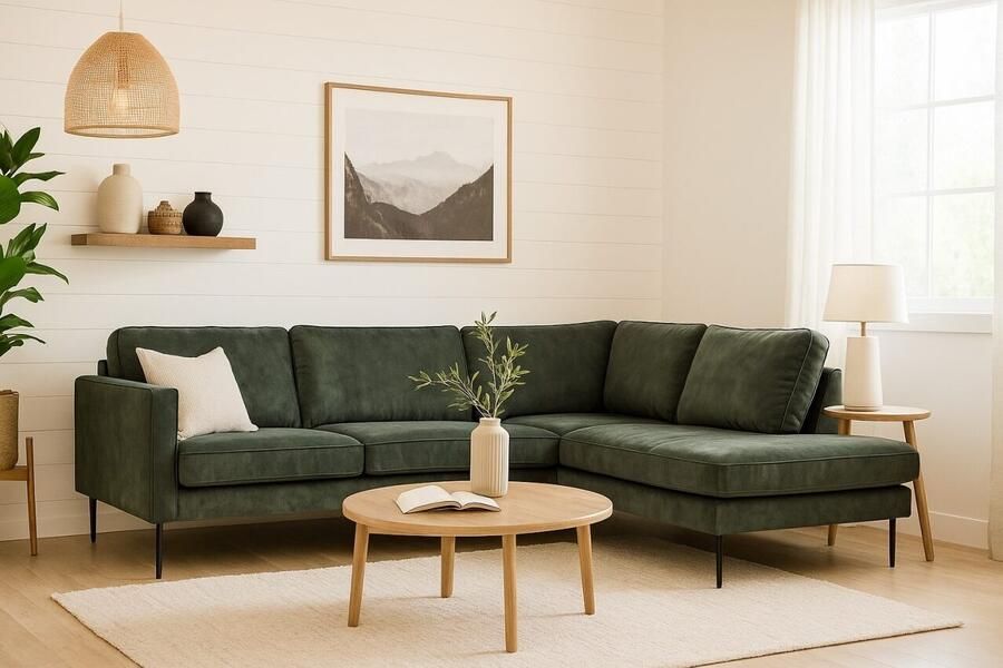 DGB Agenturen Hoekbank Gardolo 2.5 zits Velvet groen- Adore156