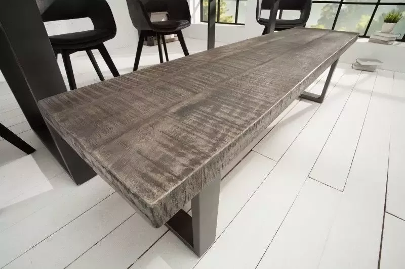 Invicta Interior Eetkamerbank Iron Craft Grijs 170cm Massief Mango Hout 38665