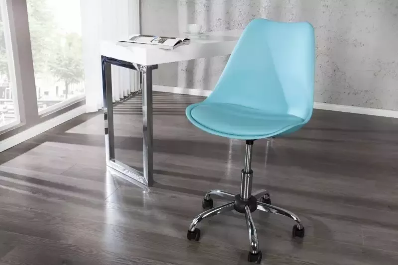 Invicta Interior Bureaustoel Scandinavia II Turquoise in hoogte verstelbaar 38221