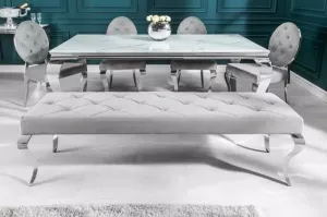 Invicta Interior Eetkamerbank Modern Barock Zilvergrijs 172cm 39161