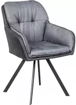 Invicta Interior Draaibare designstoel MR. LOUNGER antracietgrijs microvezel flatweave met armleuning 39301 - Foto 4