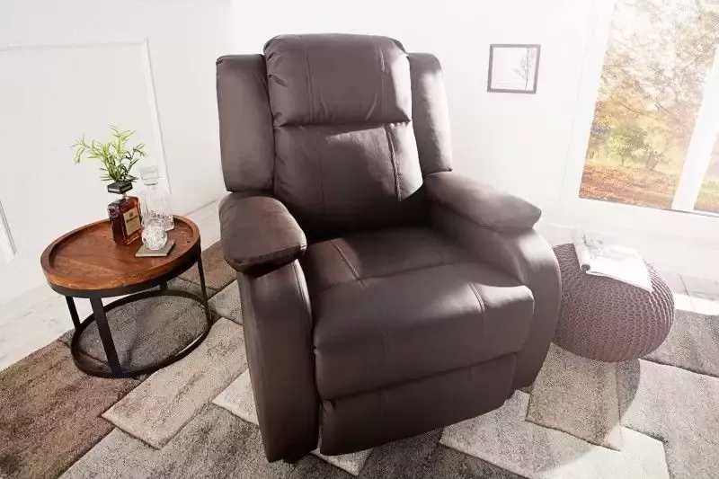 Invicta Interior Moderne relaxstoel HOLLYWOOD koffie-tv-stoel met ligfunctie 36030