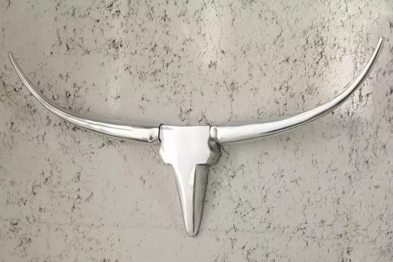 Invicta Interior Modern design wanddecoratie BULL 75cm zilver aluminium stierenkop 20075 - Foto 2