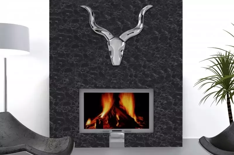 Invicta Interior Moderne wanddecoratie STYLE ROCKS 50cm zilver gewei 8914 - Foto 2