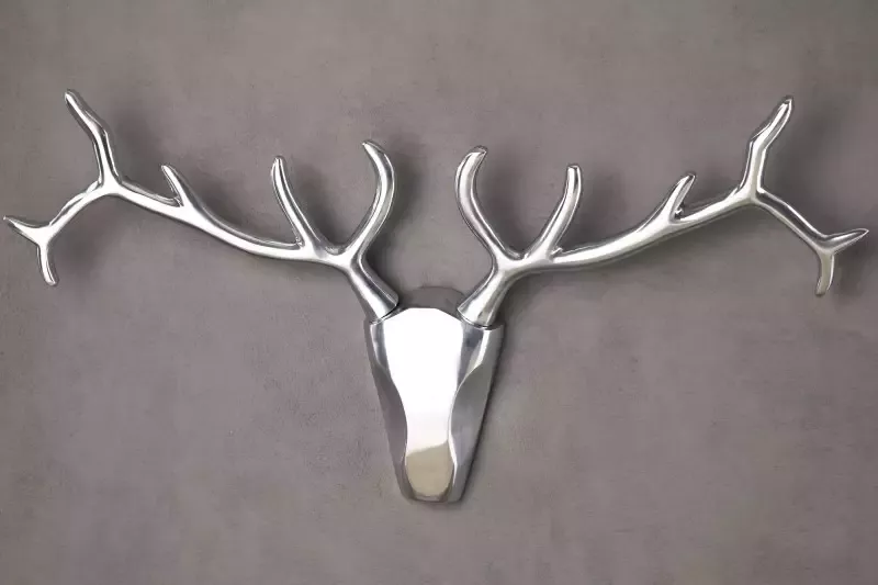 Invicta Interior Moderne wanddecoratie VEADO 98cm zilveren hertengewei 12582 - Foto 2