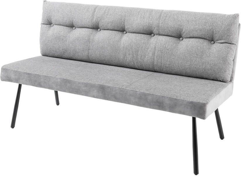 Invicta Interior Bank BIG GEORGE 160 cm plat geweven stof met veerkrachtige kern fluweelgrijs 44013