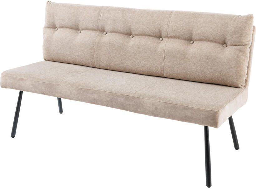 Invicta Interior Bank BIG GEORGE 160 cm plat geweven stof met veerkrachtige kern fluweel champagnebeige 44014