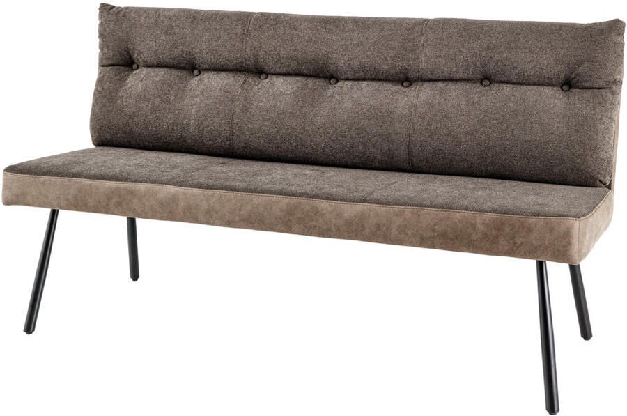 Invicta Interior Bank BIG GEORGE 160 cm plat geweven stof met veerkrachtige kern fluweel taupebruin 44716