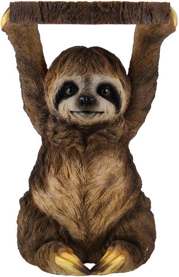 Invicta Interior Bijzettafel SLOTH 50cm handgemaakte luiaard sculptuur grijsbruin 48010