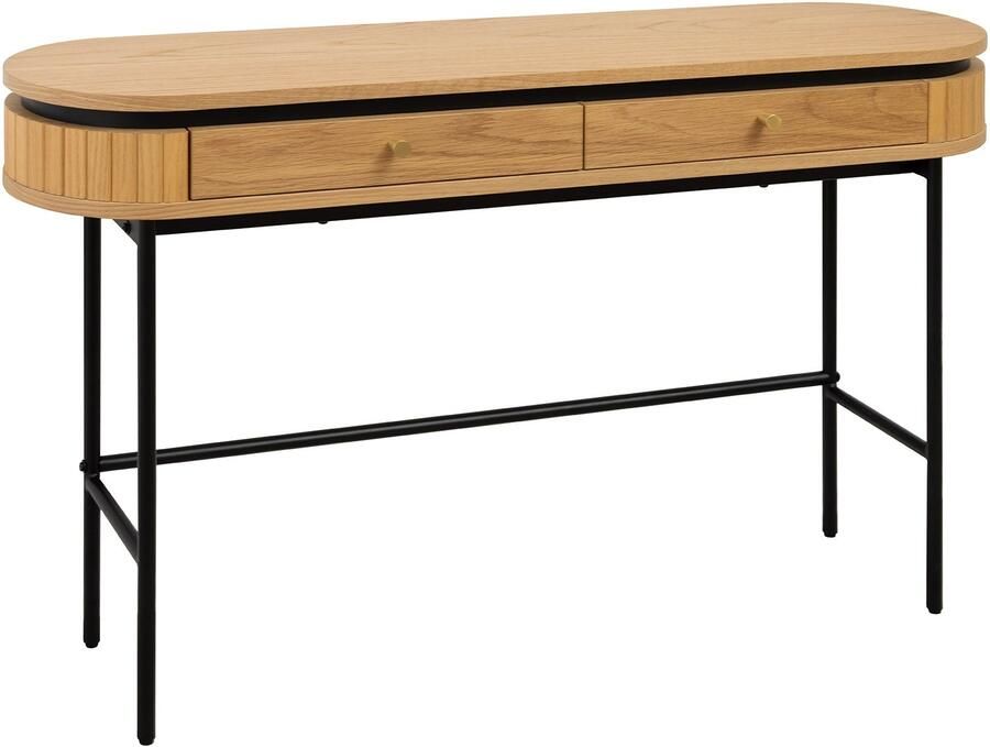 Invicta Interior Console ATELIER 120 cm natuurlijke eikenhoutlook met zwart metalen frame 47456
