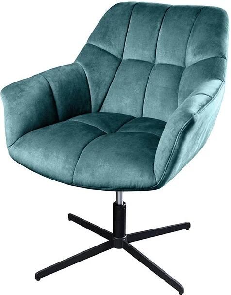 Invicta Interior Draaibare Fauteuil PAPILLON 83-90cm 360° fluweel petrol