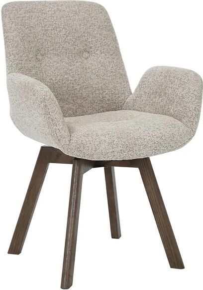 Invicta Interior Draaibare stoel BALTIC 360° met armleuningen bouclé tweed zacht taupe bruin
