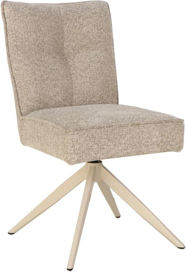 Invicta Interior Draaibare stoel LUGANO 360° auto-return 150 kg draagvermogen veercore chenille tweed taupe beige 49066