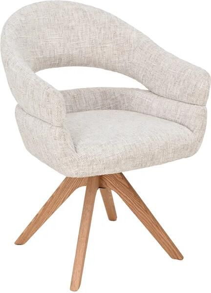 Invicta Interior Draaibare stoel ORGANIKO 180° auto-return met armleuningen chenille stof beige naturel 48549