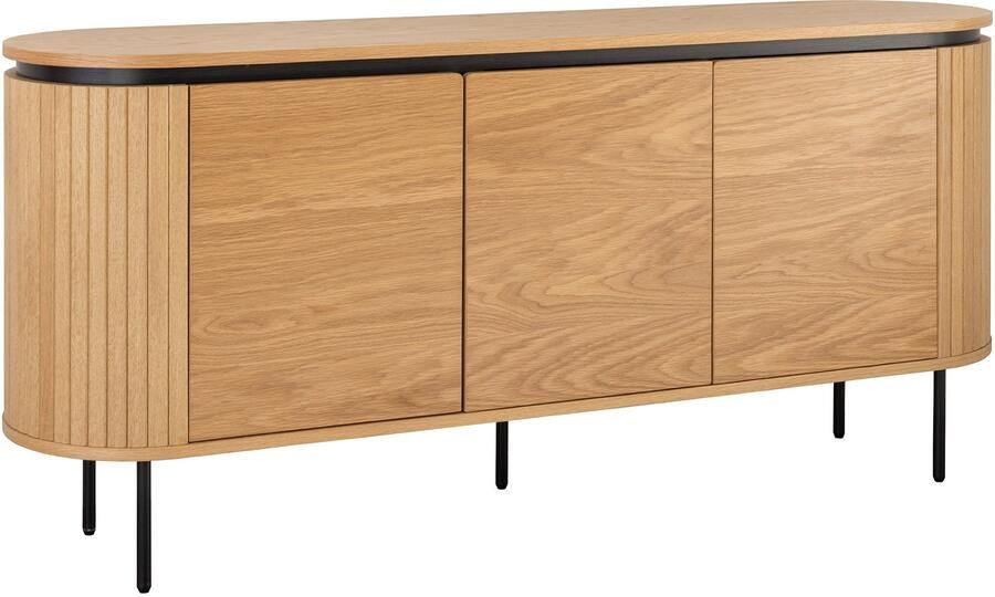 Invicta Interior Dressoir ATELIER 160 cm natuurlijke eikenhoutlook met zwarte poten 47453