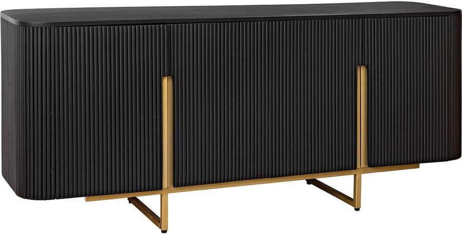 Invicta Interior Dressoir GATSBY 160cm retrostijl mango zwart goud handgemaakt 46432