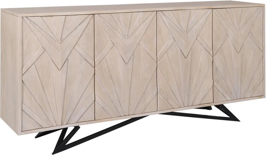 Invicta Interior Dressoir METROPOLITAN 170cm 3D mangohout white wash finish 45881