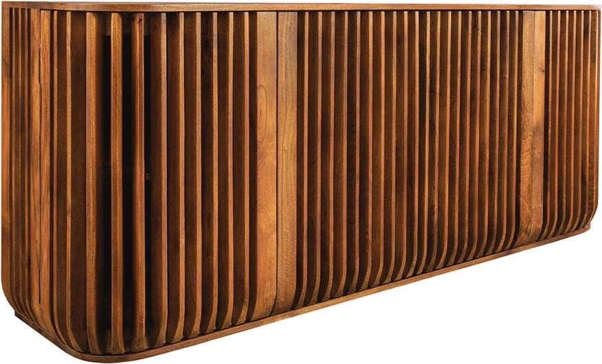Invicta Interior Dressoir SCULPTURA 170cm open latten front afgeronde hoeken mangohout bruin 49269