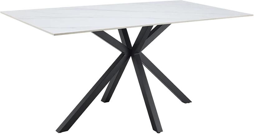 Invicta Interior Eettafel GALAXIE 160cm met sterrenframe keramiek wit