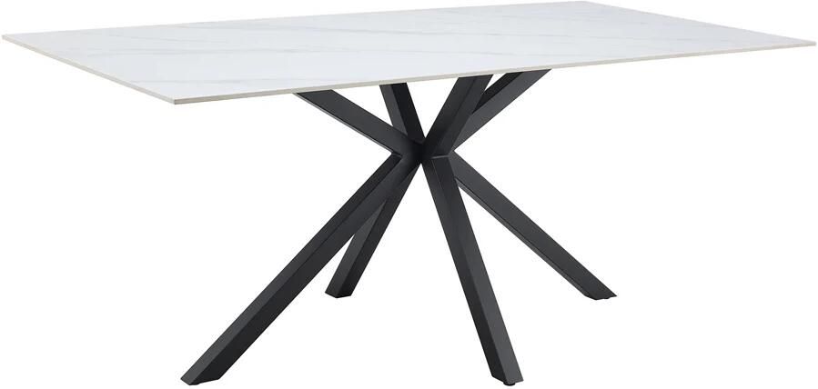 Invicta Interior Eettafel GALAXIE 180cm met sterrenframe keramiek wit