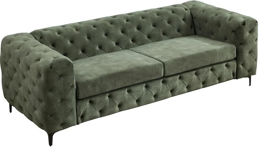 Invicta Interior Fluwelen 3-zits bank MODERN BAROCK 235cm donkergroen