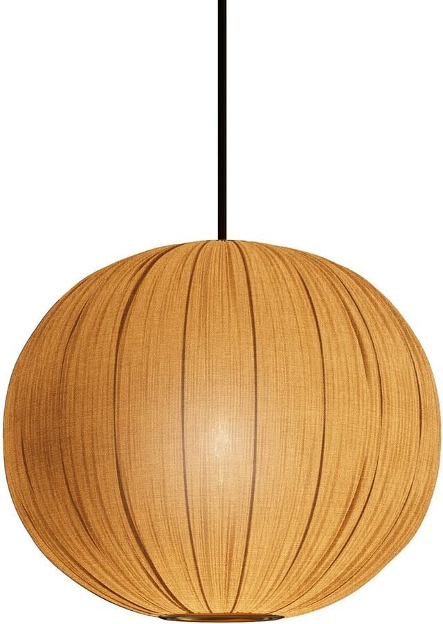 Invicta Interior Hanglamp ORGANIC 35 cm natuurlijke stoffen kap goudkleurig in boho-stijl 45843