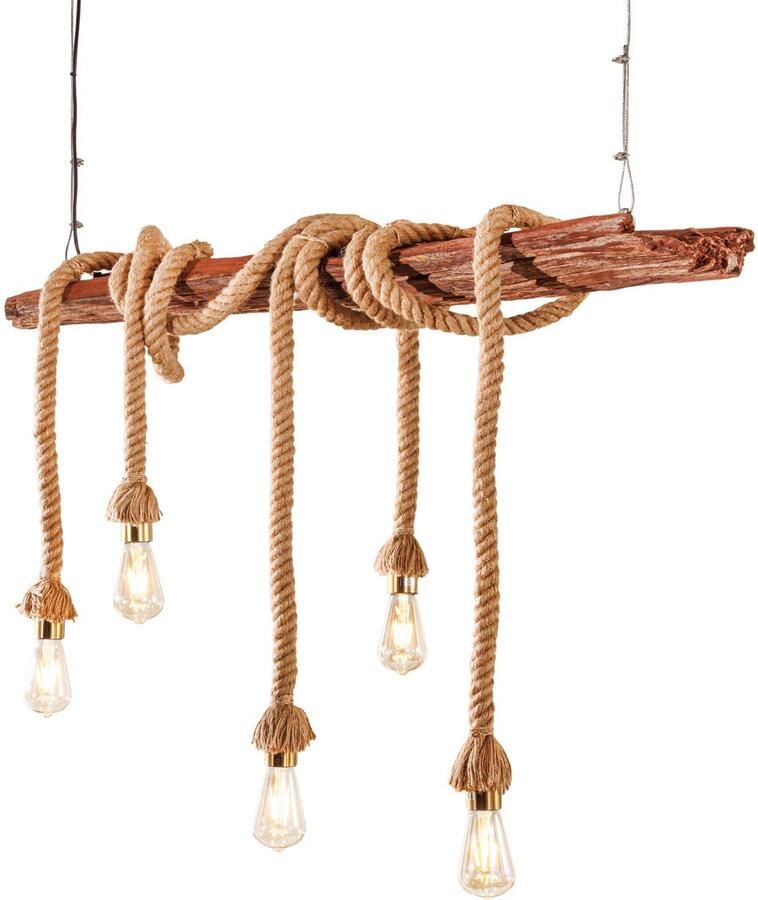 Invicta Interior Hanglamp SEVEN SEAS 110 cm gemaakt van gerecycled acaciahout naturel 44679